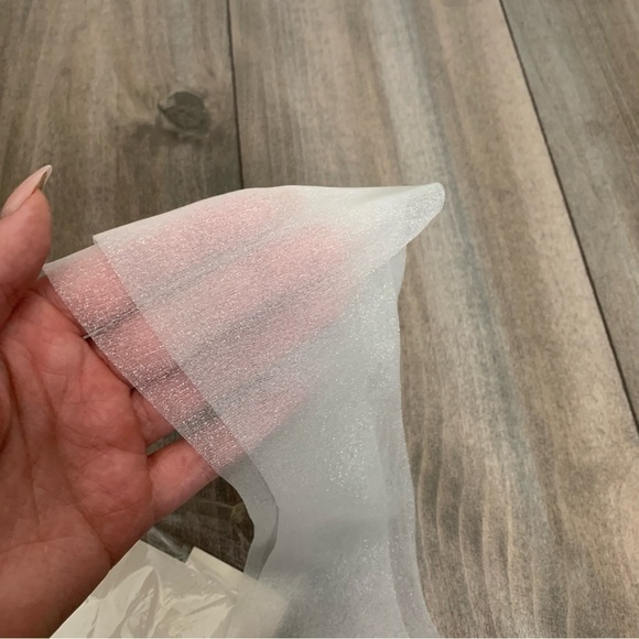 NWT Vtg Givenchy 2 pack knee high sheer gleamer tights shimmer pink silver - Picture 3 of 3